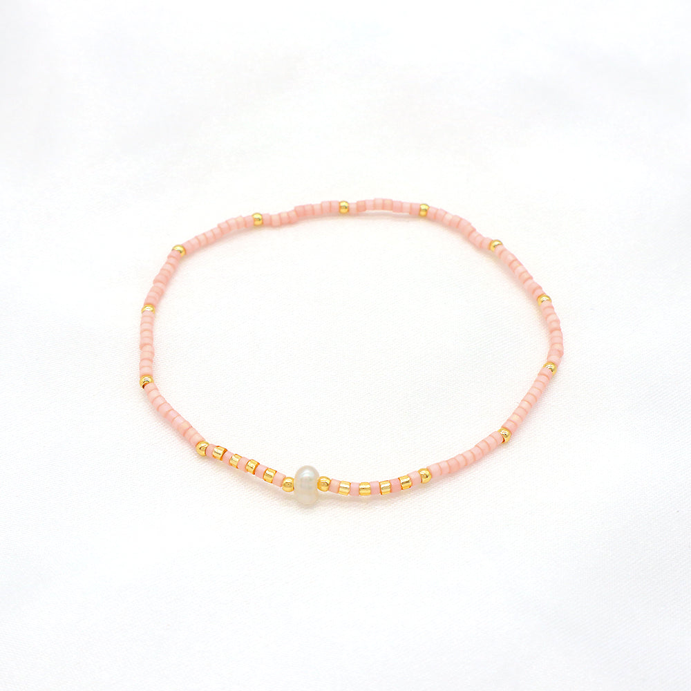 Colorful Miyuki Beads Fresh Water Pearl Handmade Elastic Bracelet