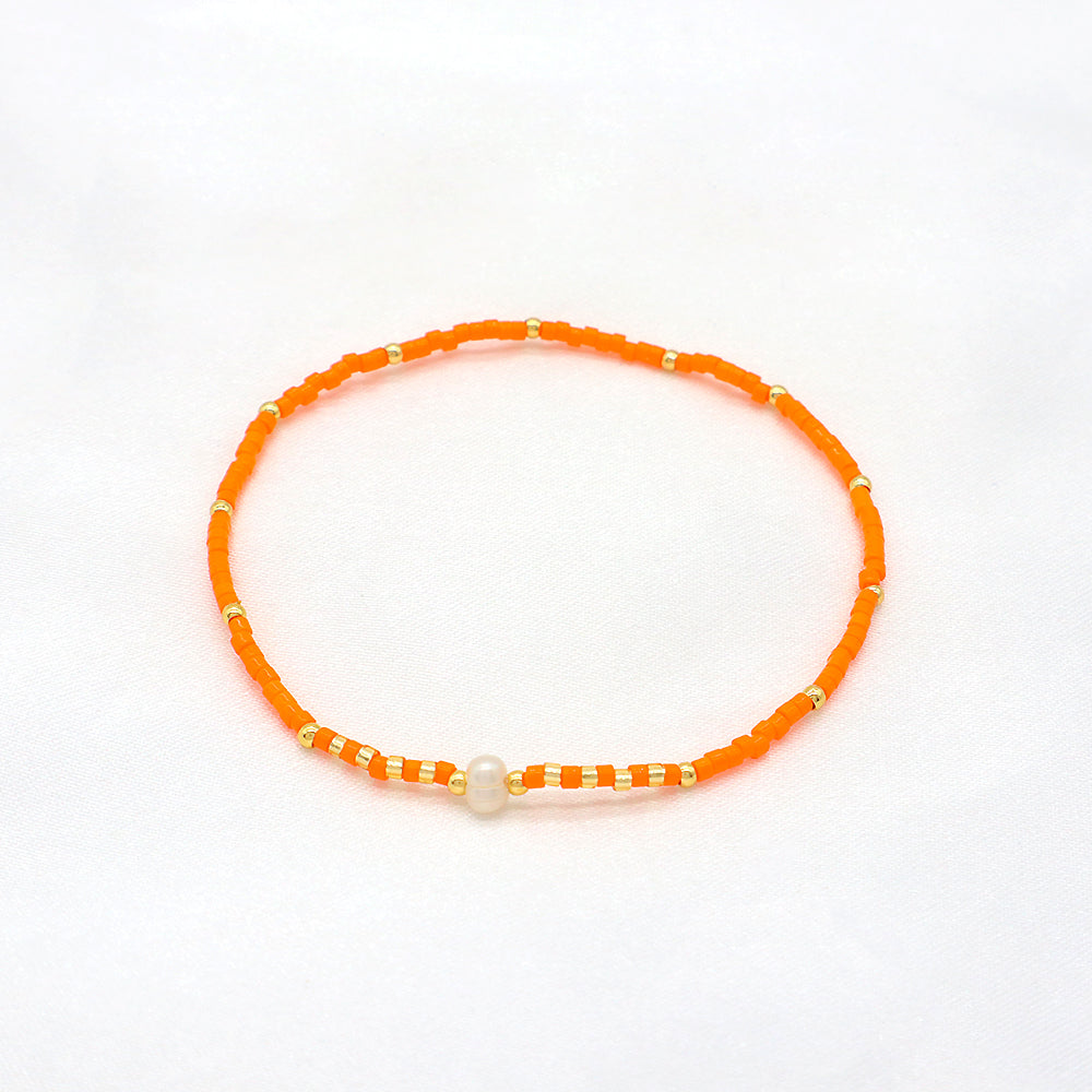 Colorful Miyuki Beads Fresh Water Pearl Handmade Elastic Bracelet