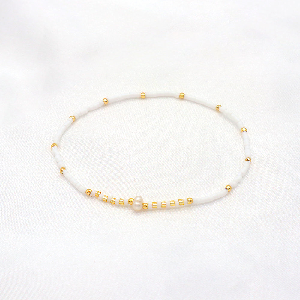 Colorful Miyuki Beads Fresh Water Pearl Handmade Elastic Bracelet