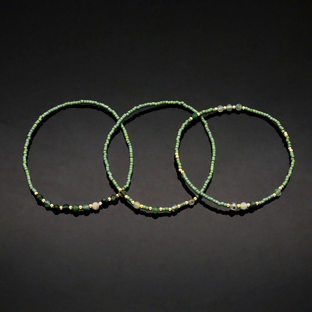 Custom Miyuki Beads Natural Stone Handmade Elastic Bracelet
