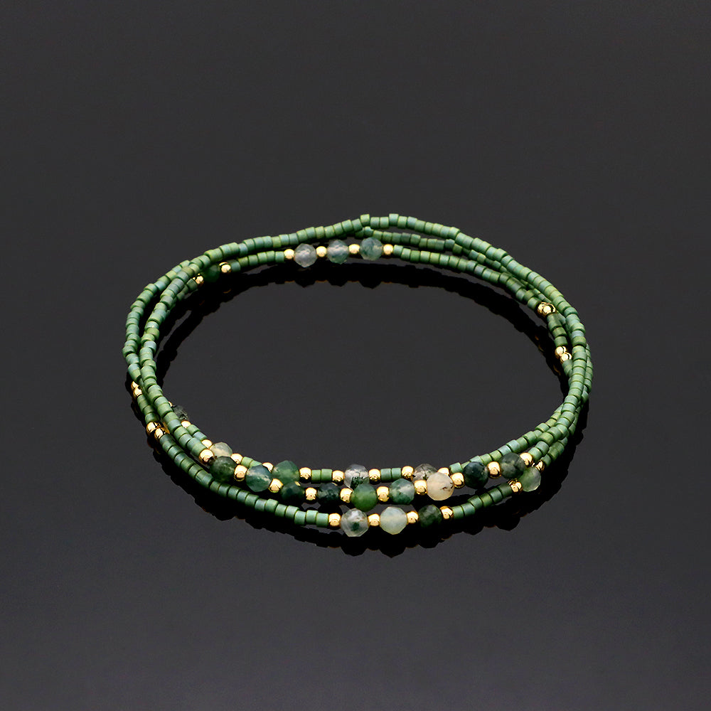 Custom Miyuki Beads Natural Stone Handmade Elastic Bracelet