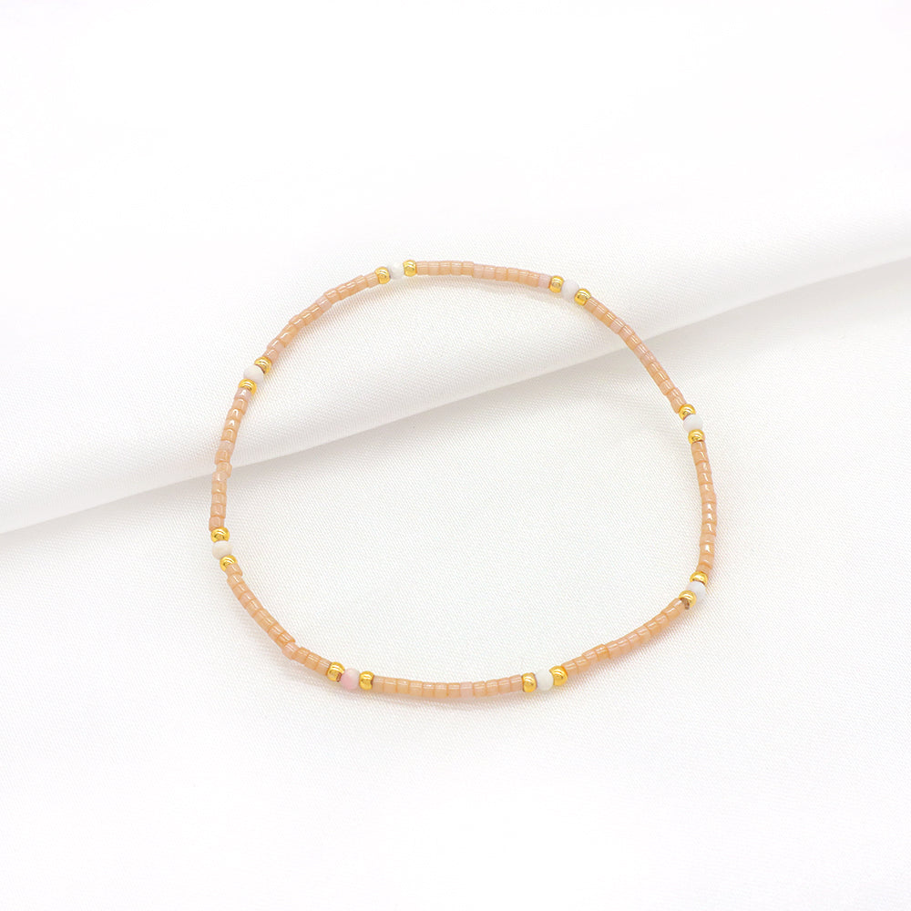 Custom Handmade Colorful Miyuki Beads Natural Stone Elastic Bracelet