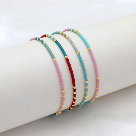 Custom Handmade Trendy Fine Bangles Jewelry for Women Gold Plated Charm Miyuki Bracelet