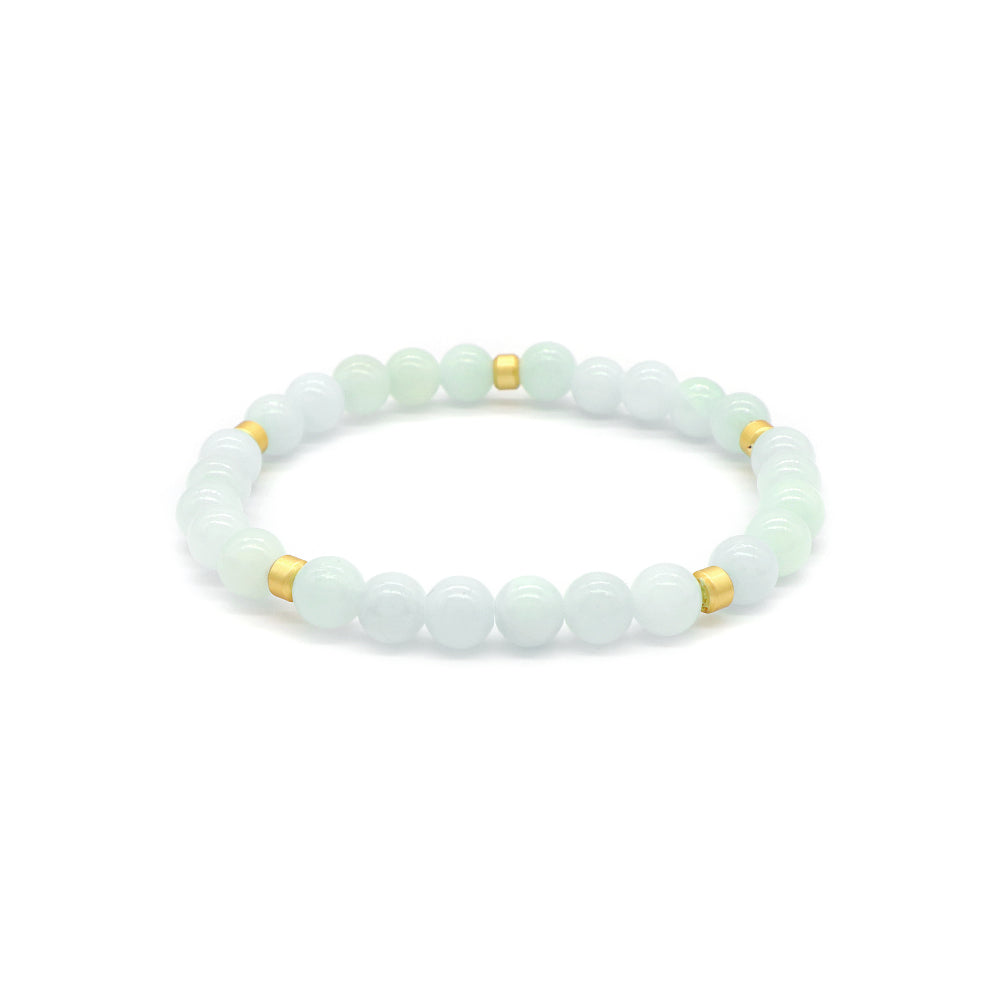 Custom Gold Plated Brass Beads 6mm Natural Stone Beads Gemstone Elastic Handmade Bracelet