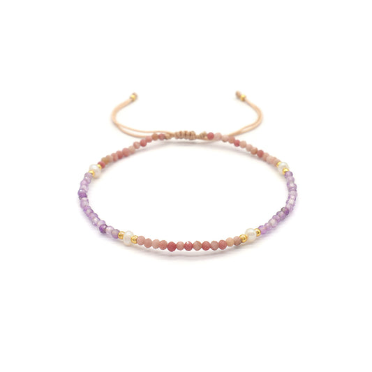 Handmade Customizable Natural Stone Beads Bracelet With Fresh Water Pearl Bracelet