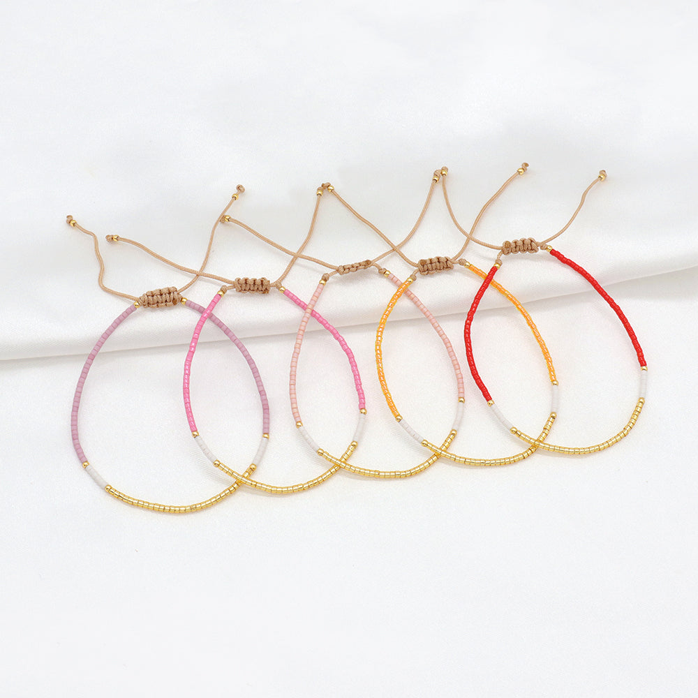 Custom Colorful Miyuki Beads Handmade Adjustable Braided Woven Bracelet