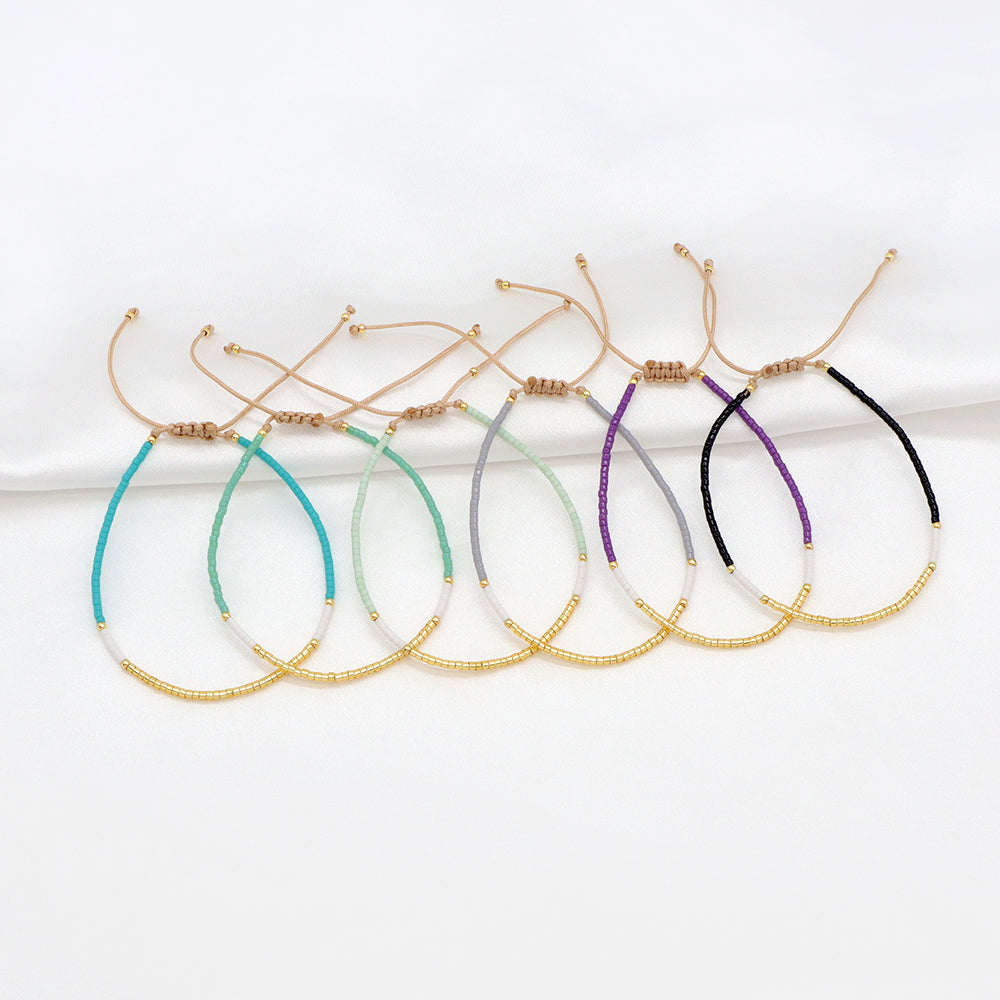 Custom Colorful Miyuki Beads Handmade Adjustable Braided Woven Bracelet