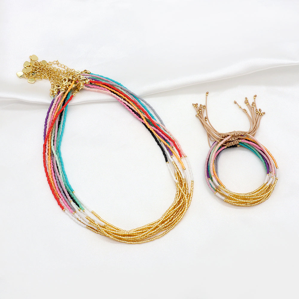 Custom Colorful Miyuki Beads Handmade Adjustable Braided Woven Bracelet