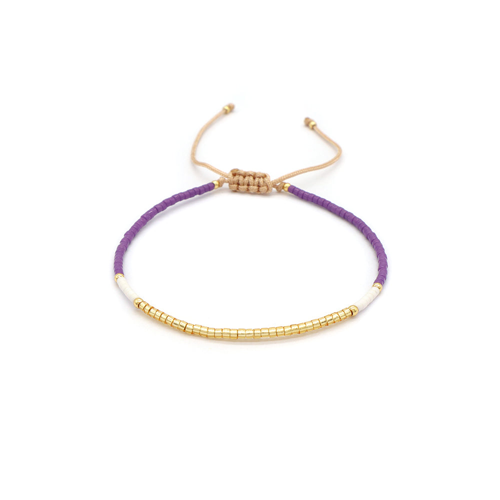 Custom Colorful Miyuki Beads Handmade Adjustable Braided Woven Bracelet