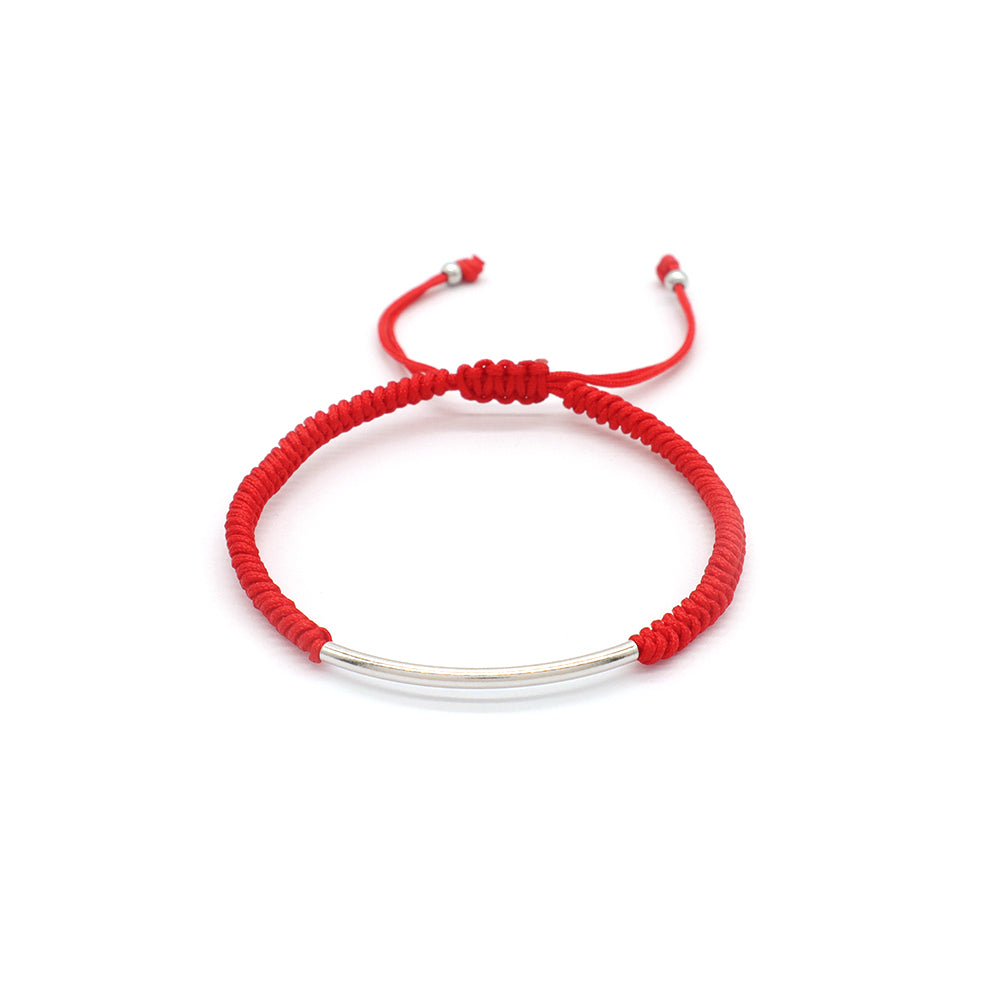 Custom Handmade Fashion Charm 925 Sterling Silver Charm Cotton Thread Bracelet