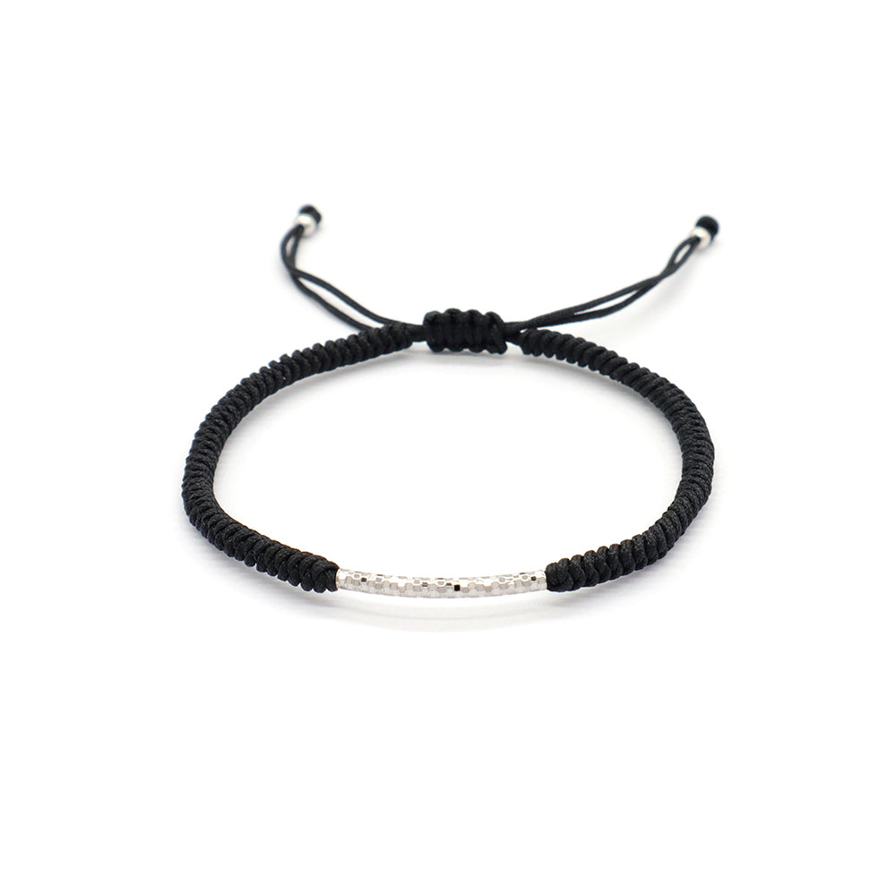 Custom Handmade Fashion Charm 925 Sterling Silver Charm Cotton Thread Bracelet