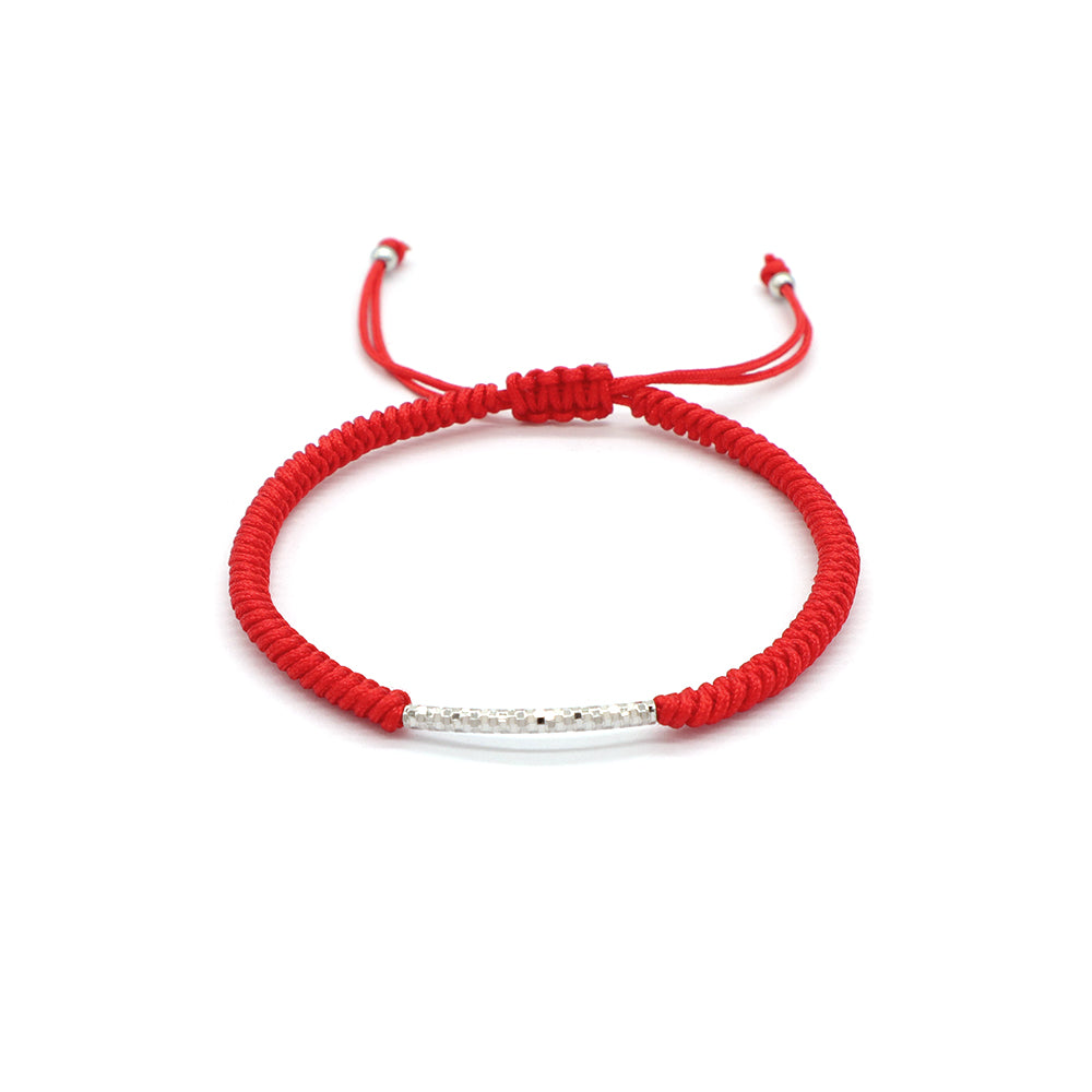 Custom Handmade Fashion Charm 925 Sterling Silver Charm Cotton Thread Bracelet