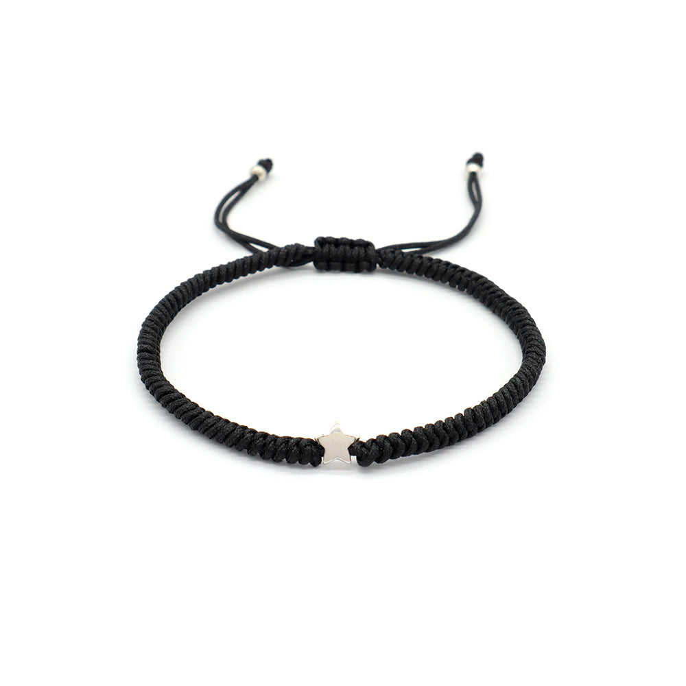 Custom Handmade Fashion Charm 925 Sterling Silver Charm Cotton Thread Bracelet