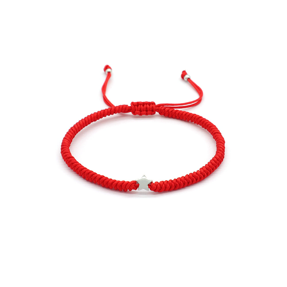 Custom Handmade Fashion Charm 925 Sterling Silver Charm Cotton Thread Bracelet