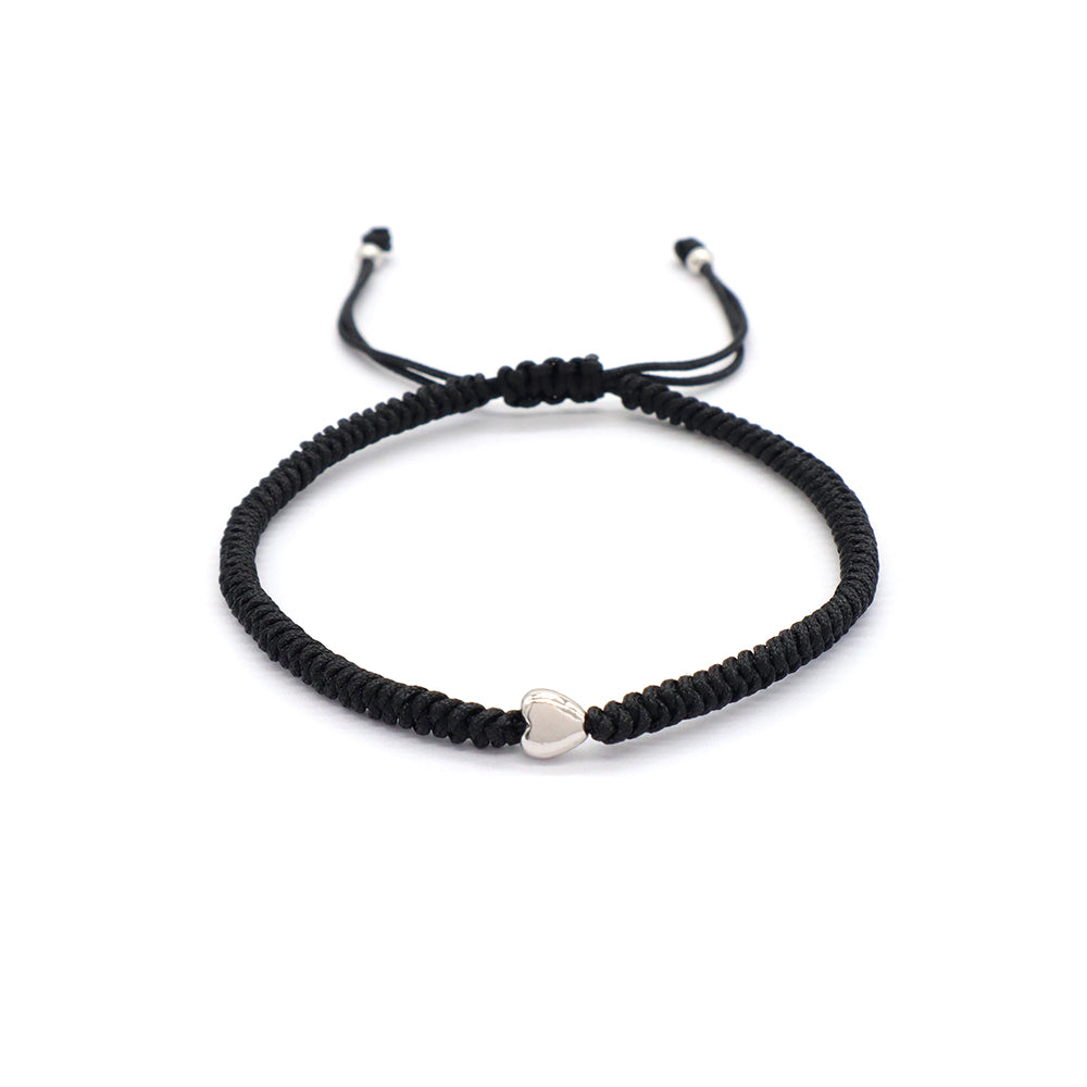 Custom Handmade Fashion Charm 925 Sterling Silver Charm Cotton Thread Bracelet