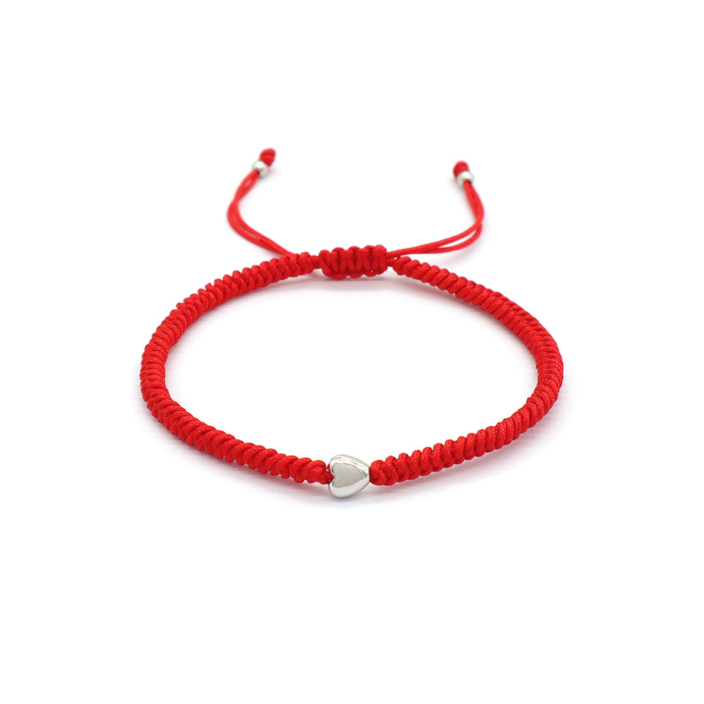 Custom Handmade Fashion Charm 925 Sterling Silver Charm Cotton Thread Bracelet