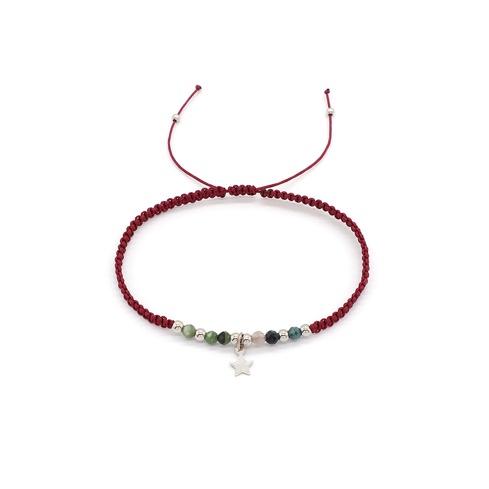 Handmade Customizable 925 Sterling Silver Charm Bracelet With Natural Stone Bracelet