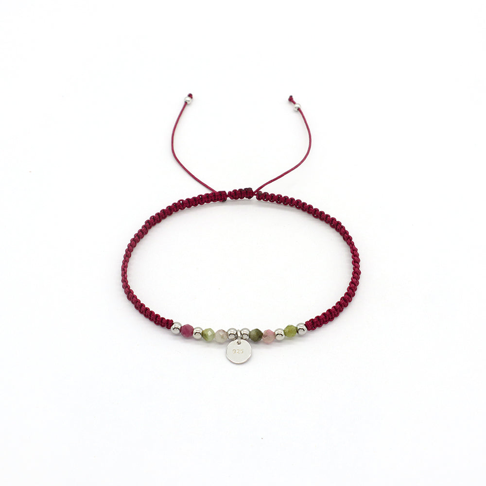 Handmade Customizable 925 Sterling Silver Charm Bracelet With Natural Stone Bracelet