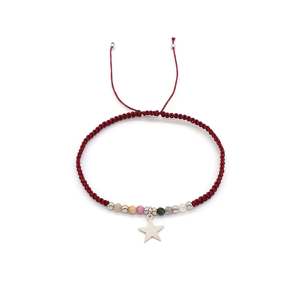 Handmade Customizable 925 Sterling Silver Charm Bracelet With Natural Stone Bracelet