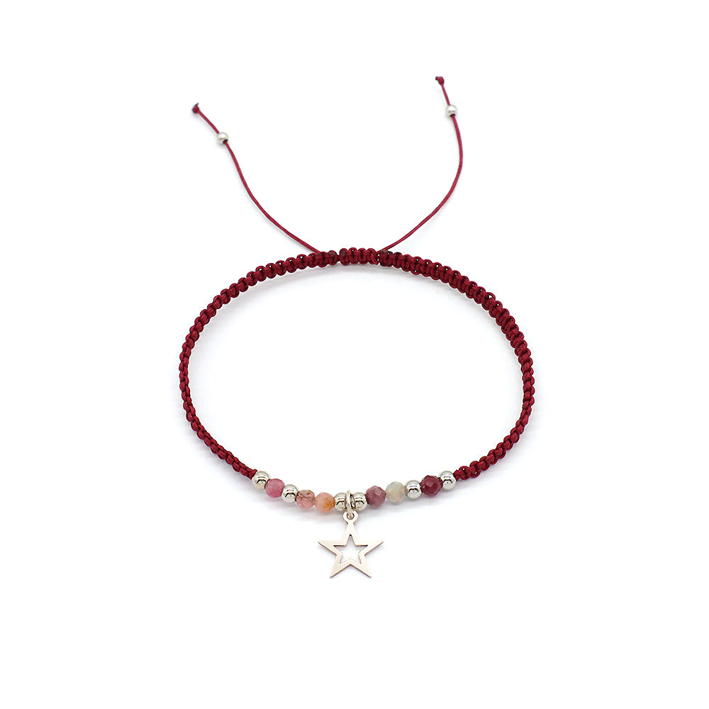 Handmade Customizable 925 Sterling Silver Charm Bracelet With Natural Stone Bracelet