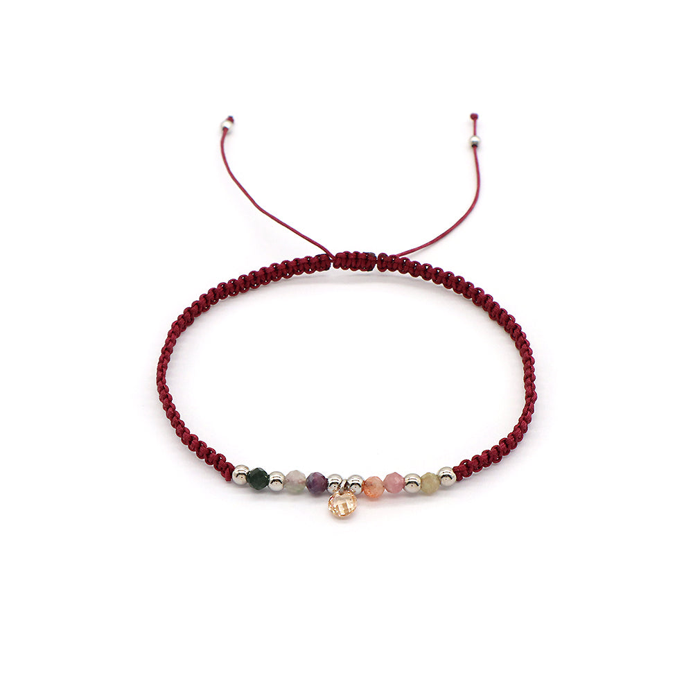 Handmade Customizable 925 Sterling Silver Charm Bracelet With Natural Stone Bracelet