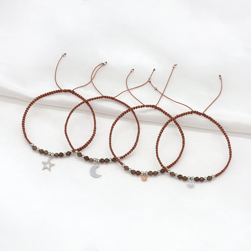 Handmade Customizable 925 Sterling Silver Charm Bracelet With Natural Stone Bracelet