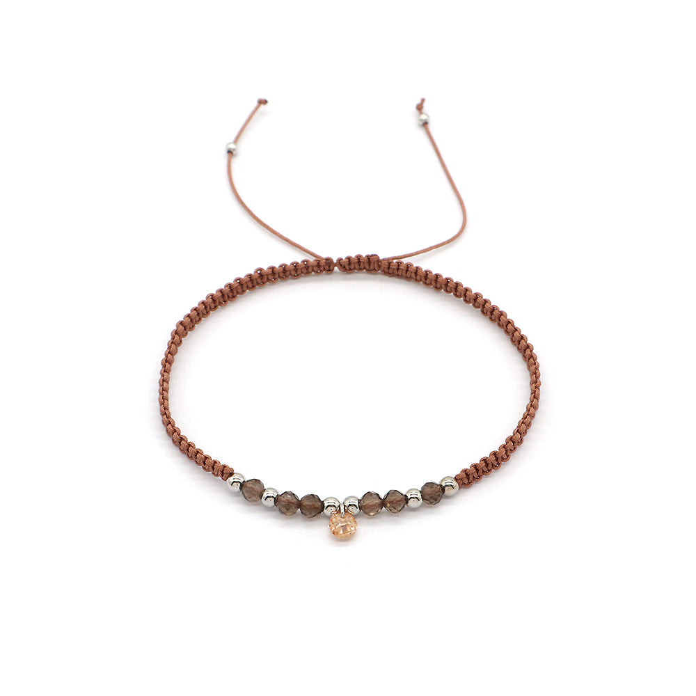 Handmade Customizable 925 Sterling Silver Charm Bracelet With Natural Stone Bracelet