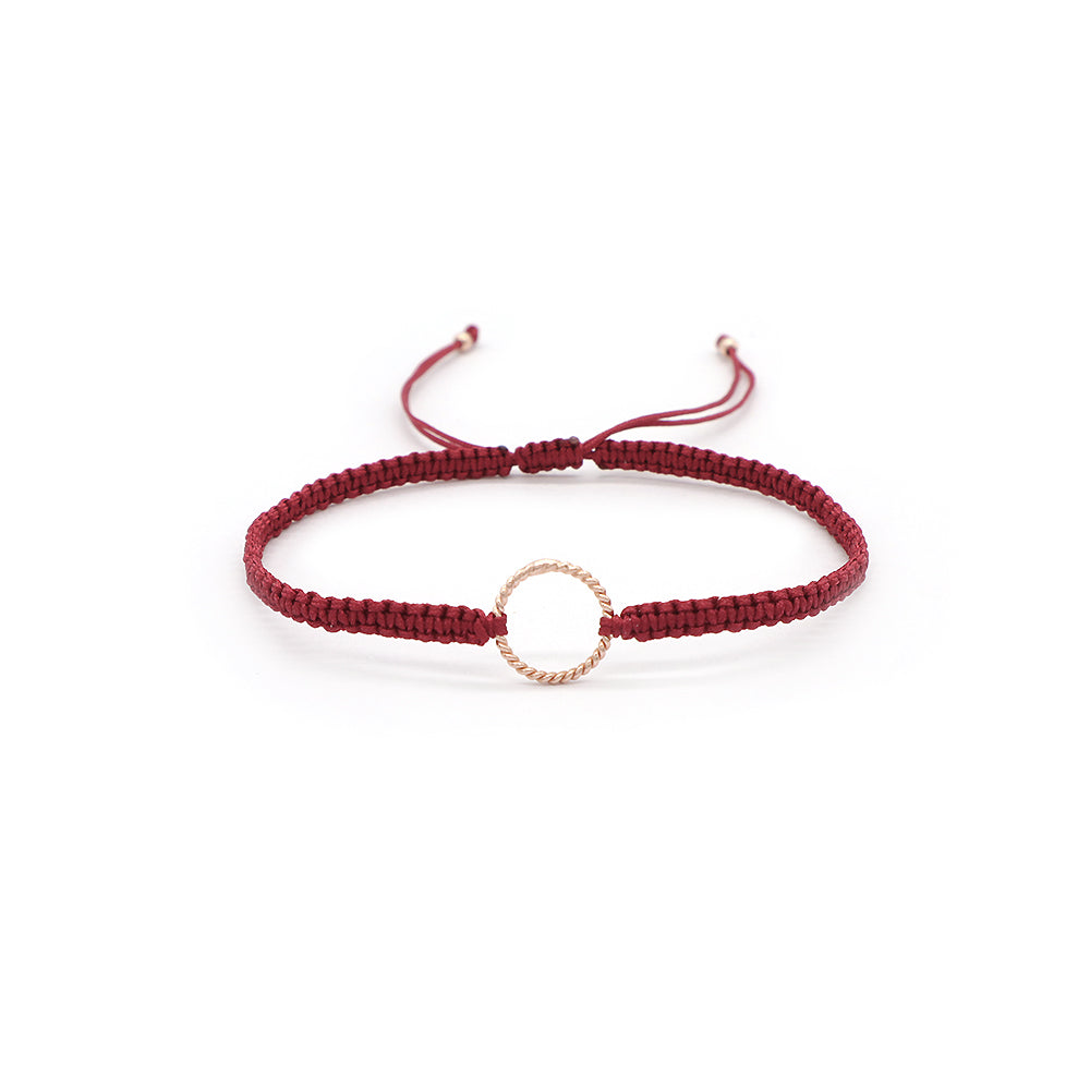 Handmade Customizable 925 Sterling Silver Charm Bracelet Cotton Thread Bracelet