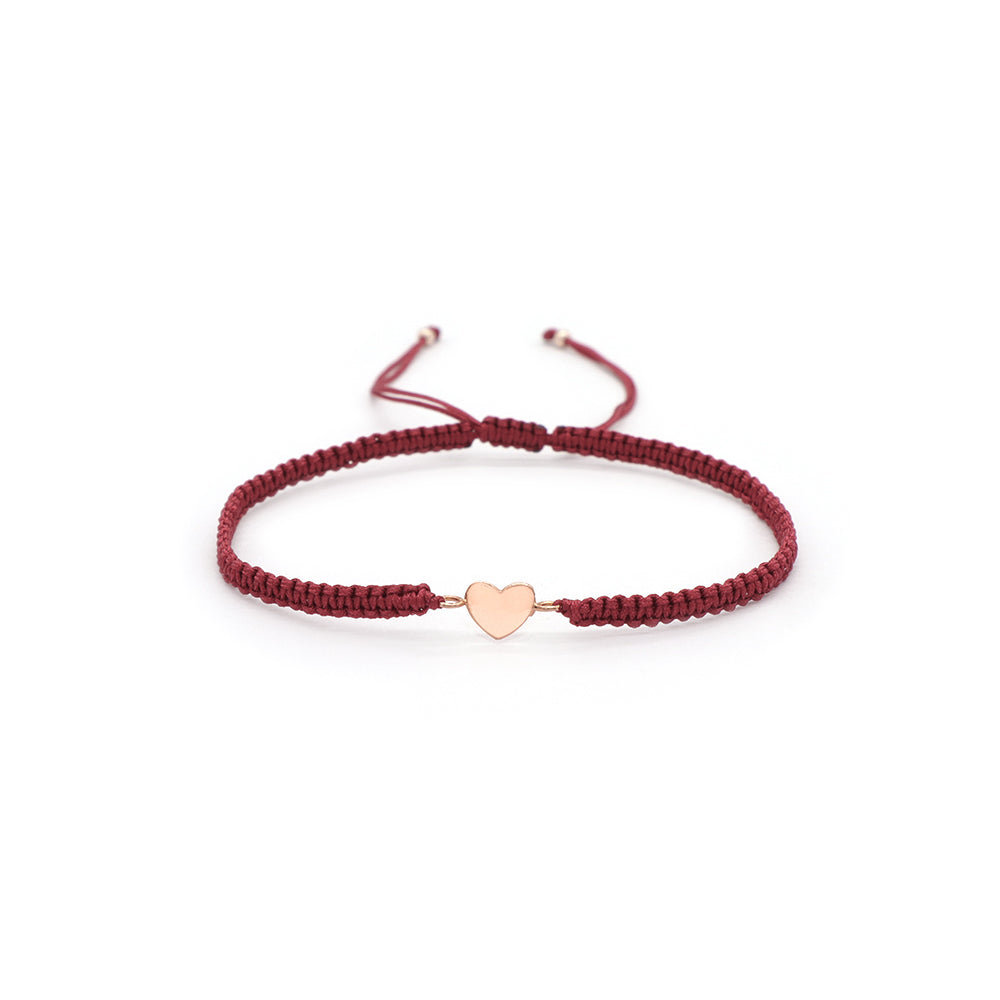 Handmade Customizable 925 Sterling Silver Charm Bracelet Cotton Thread Bracelet