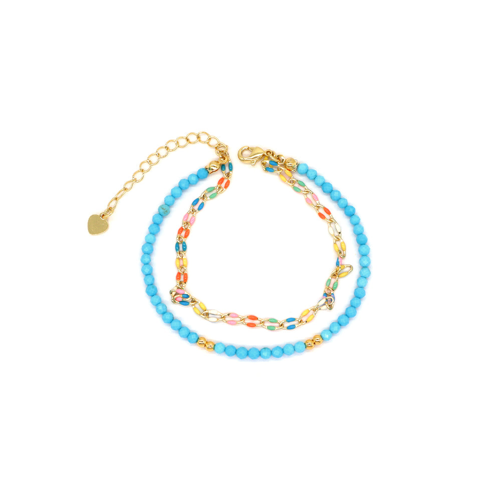 Handmade Customizable Natural Stone Double Layer Bracelet