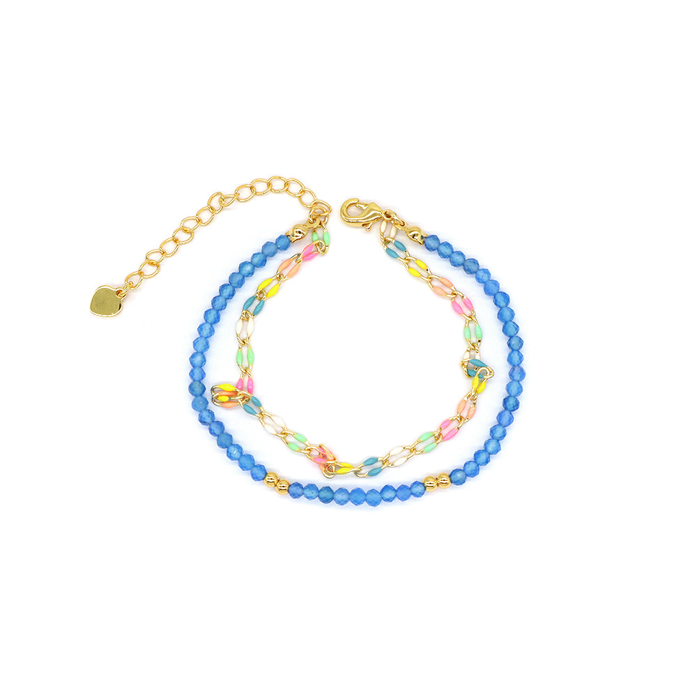 Handmade Customizable Natural Stone Double Layer Bracelet