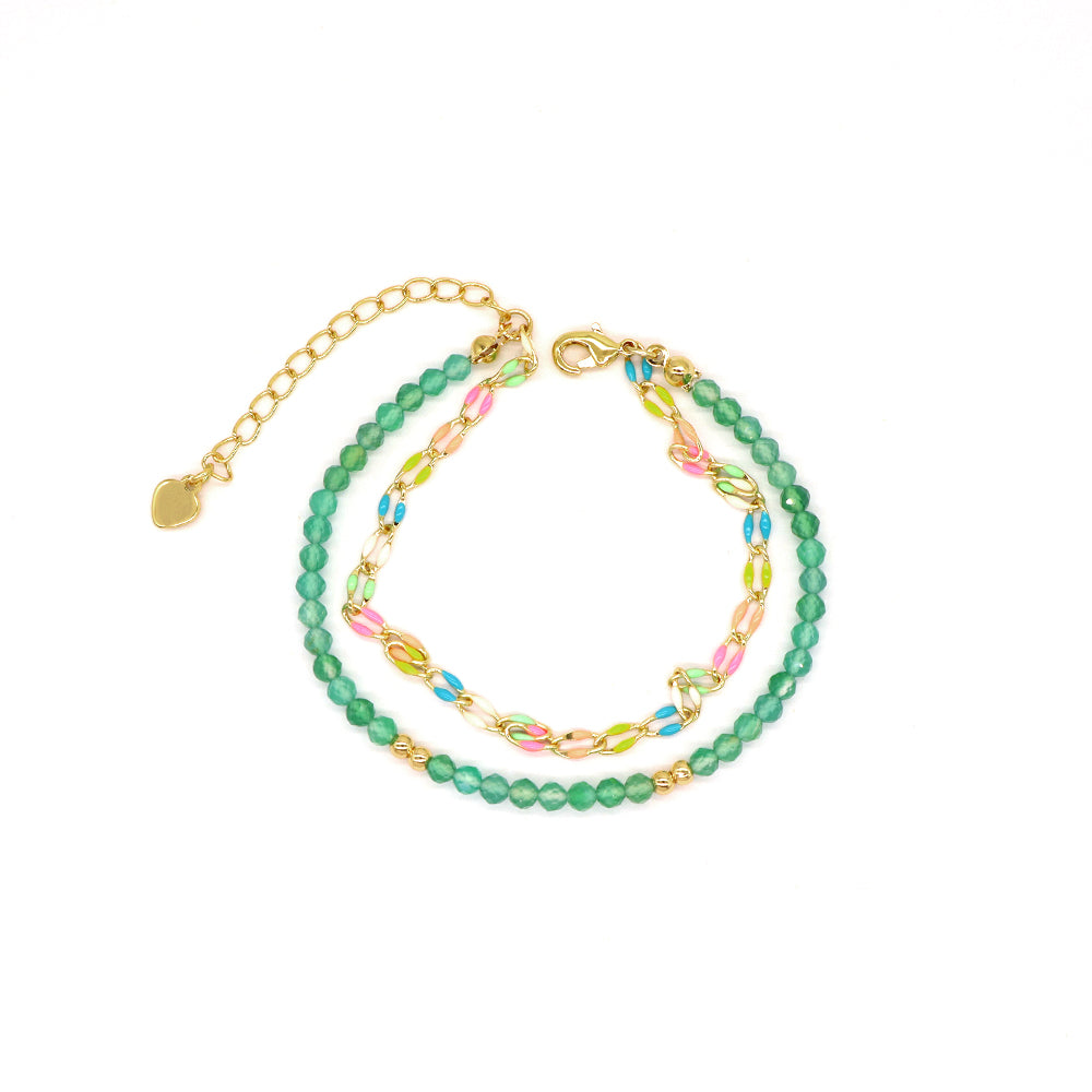 Handmade Customizable Natural Stone Double Layer Bracelet