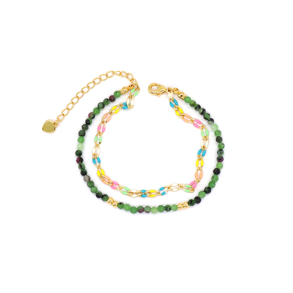 Handmade Customizable Natural Stone Double Layer Bracelet