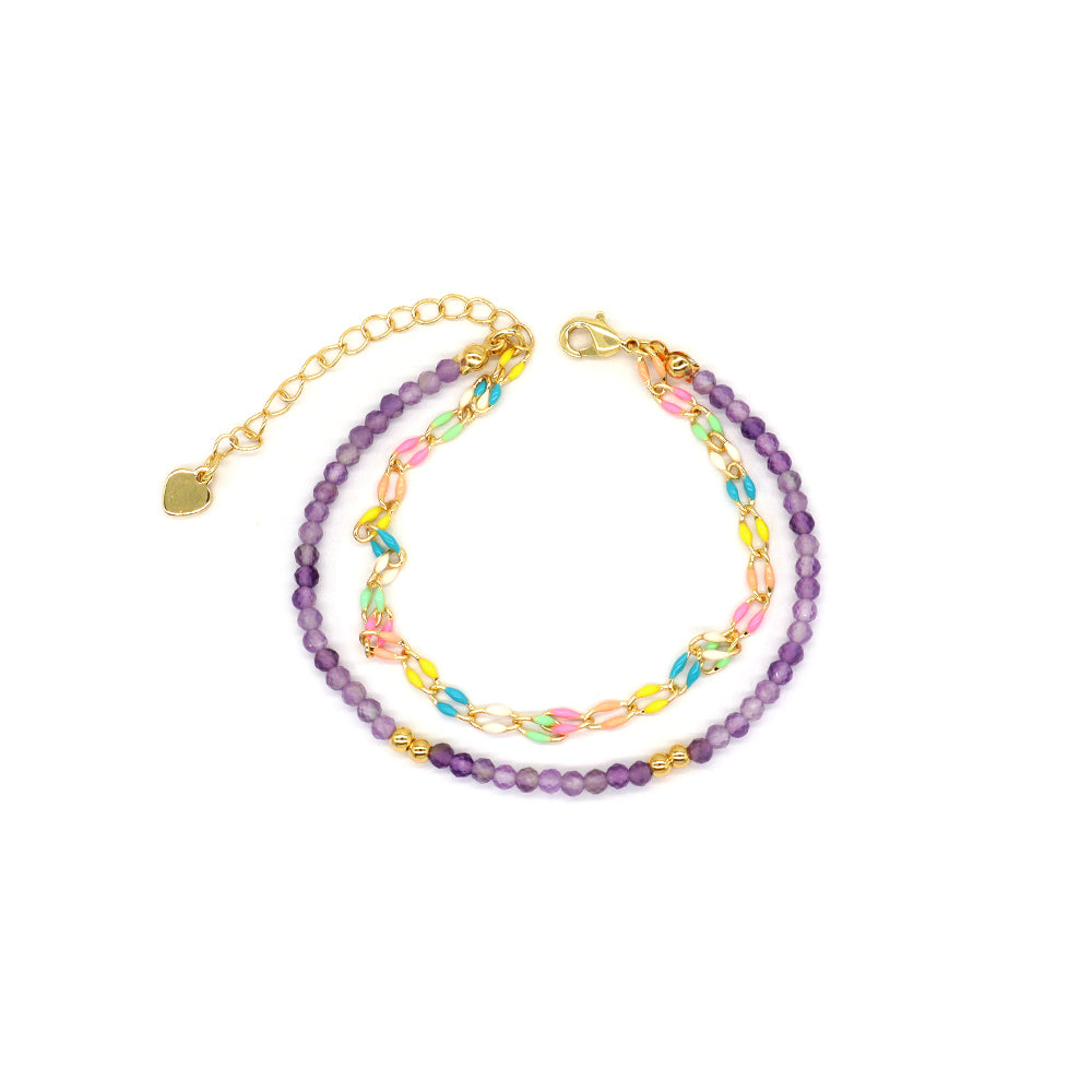 Handmade Customizable Natural Stone Double Layer Bracelet