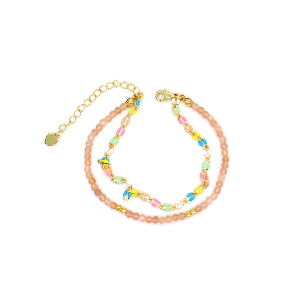 Handmade Customizable Natural Stone Double Layer Bracelet