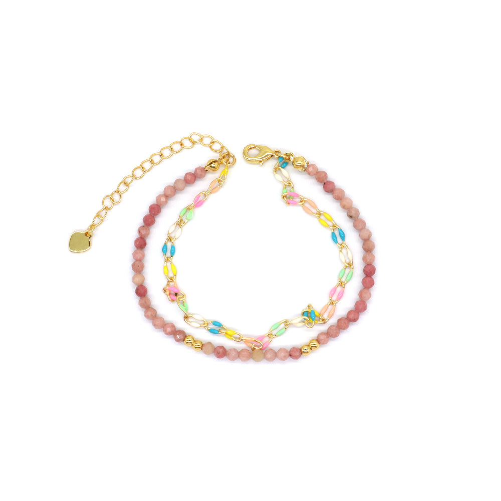 Handmade Customizable Natural Stone Double Layer Bracelet