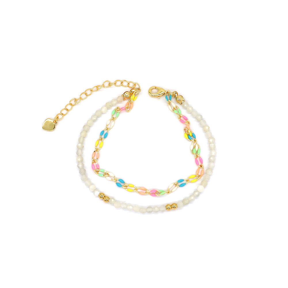 Handmade Customizable Natural Stone Double Layer Bracelet