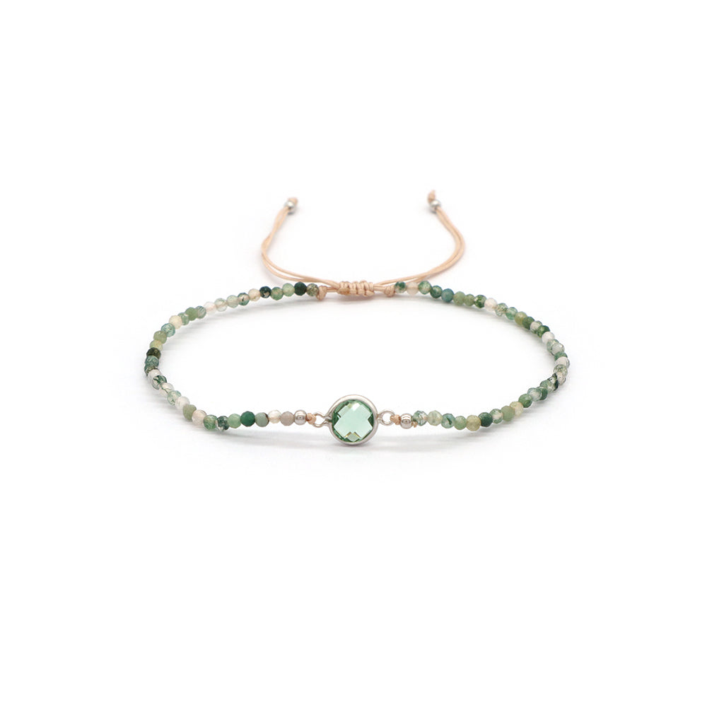 Handmade Customizable Natural Stone Beads Bracelet With 925 Sterling Silver Charms Bracelet