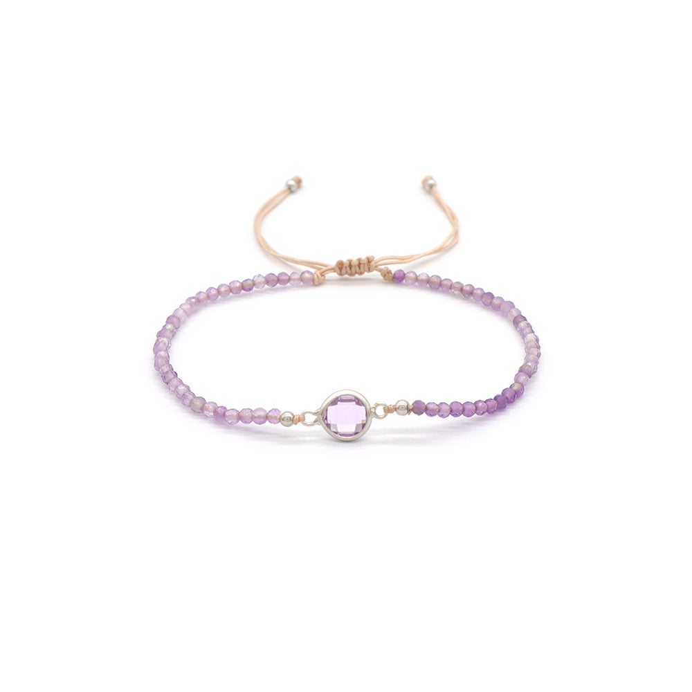 Handmade Customizable Natural Stone Beads Bracelet With 925 Sterling Silver Charms Bracelet