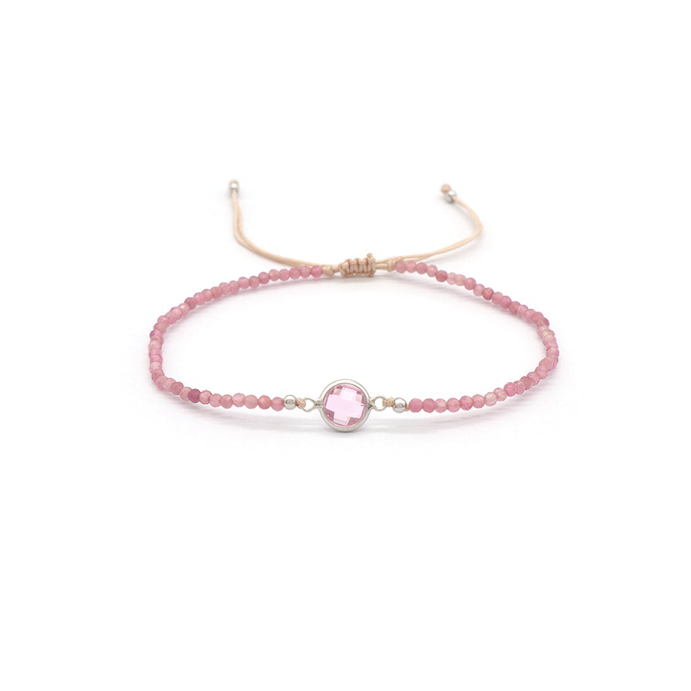 Handmade Customizable Natural Stone Beads Bracelet With 925 Sterling Silver Charms Bracelet