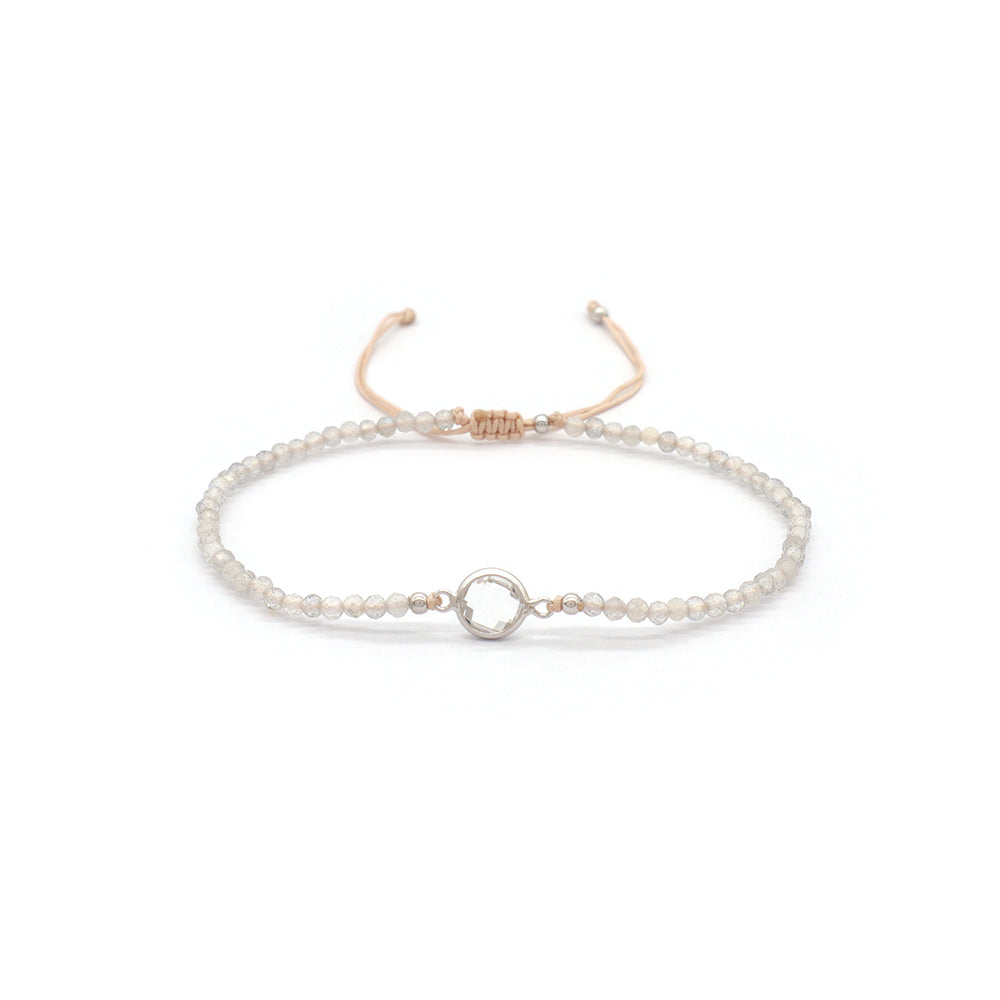 Handmade Customizable Natural Stone Beads Bracelet With 925 Sterling Silver Charms Bracelet