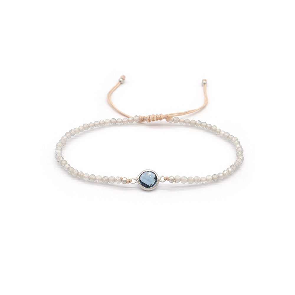 Handmade Customizable Natural Stone Beads Bracelet With 925 Sterling Silver Charms Bracelet