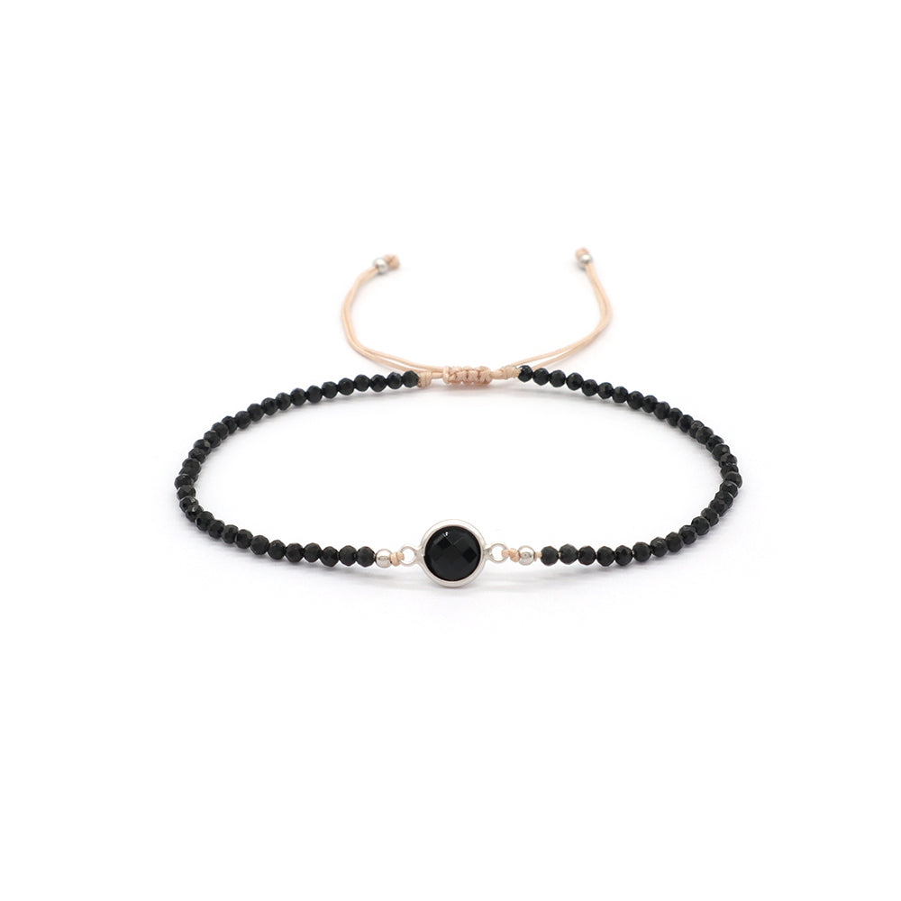 Handmade Customizable Natural Stone Beads Bracelet With 925 Sterling Silver Charms Bracelet