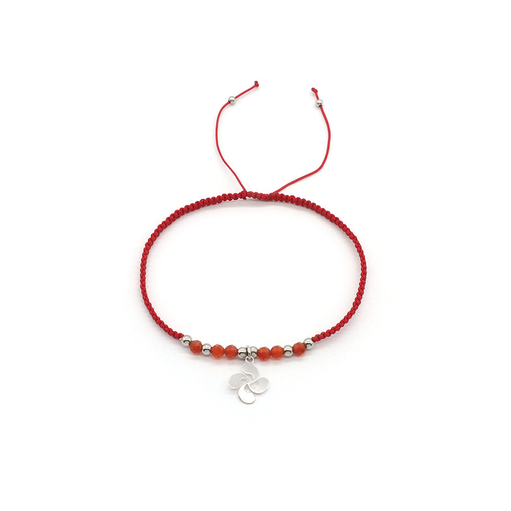 Handmade Customizable 925 Sterling Silver Pendant Bracelet With Natural Stone Rhodium Plated Bracelet