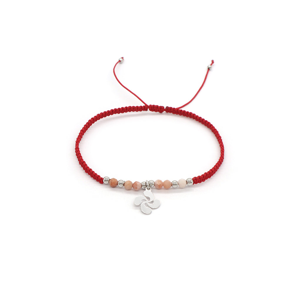 Handmade Customizable 925 Sterling Silver Pendant Bracelet With Natural Stone Rhodium Plated Bracelet