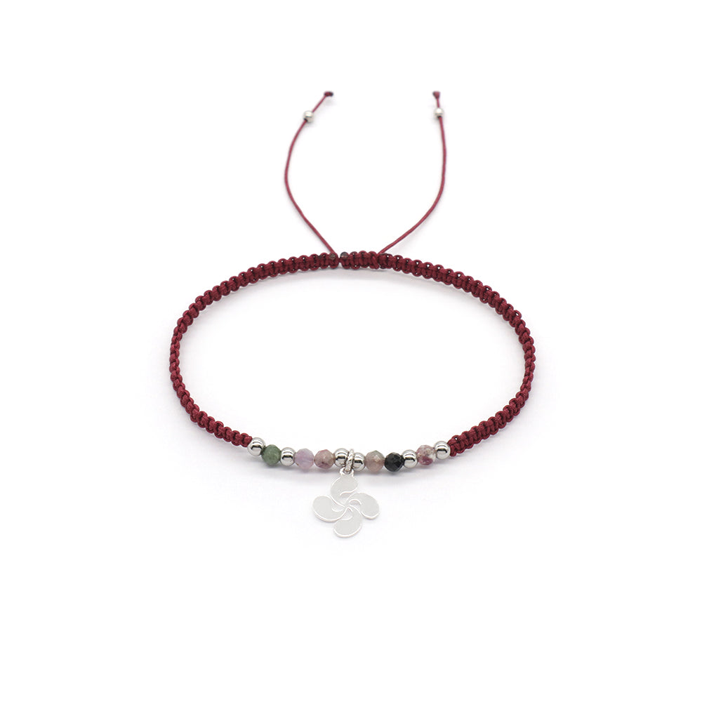 Handmade Customizable 925 Sterling Silver Pendant Bracelet With Natural Stone Rhodium Plated Bracelet