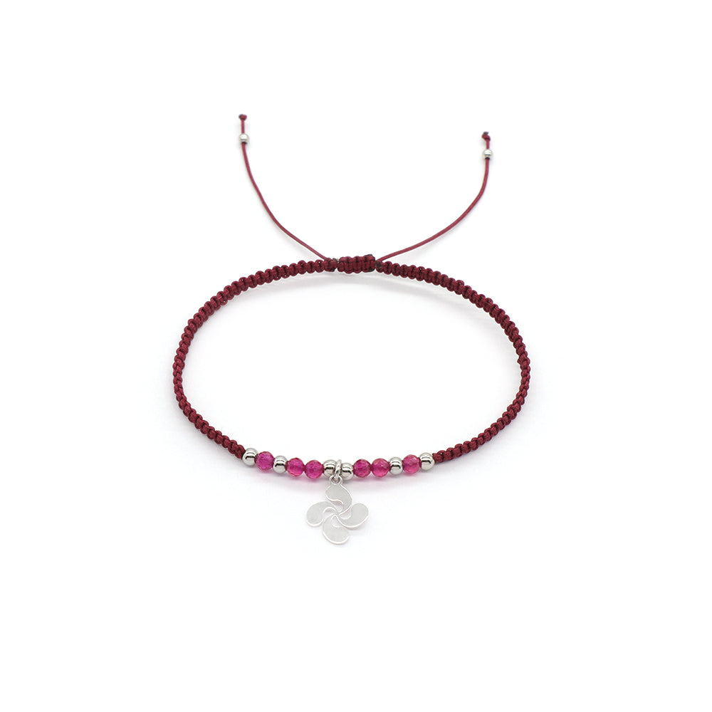 Handmade Customizable 925 Sterling Silver Pendant Bracelet With Natural Stone Rhodium Plated Bracelet