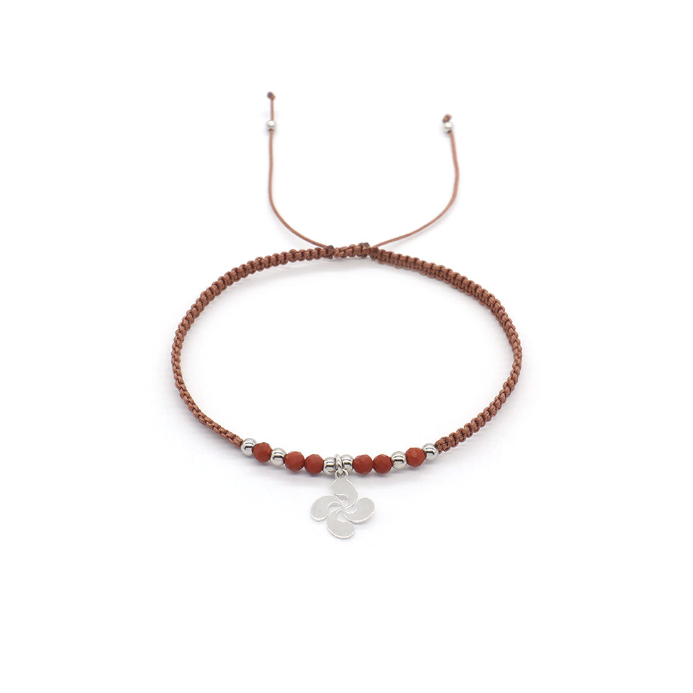 Handmade Customizable 925 Sterling Silver Pendant Bracelet With Natural Stone Rhodium Plated Bracelet