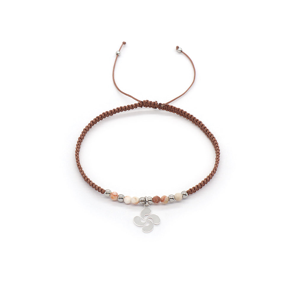 Handmade Customizable 925 Sterling Silver Pendant Bracelet With Natural Stone Rhodium Plated Bracelet