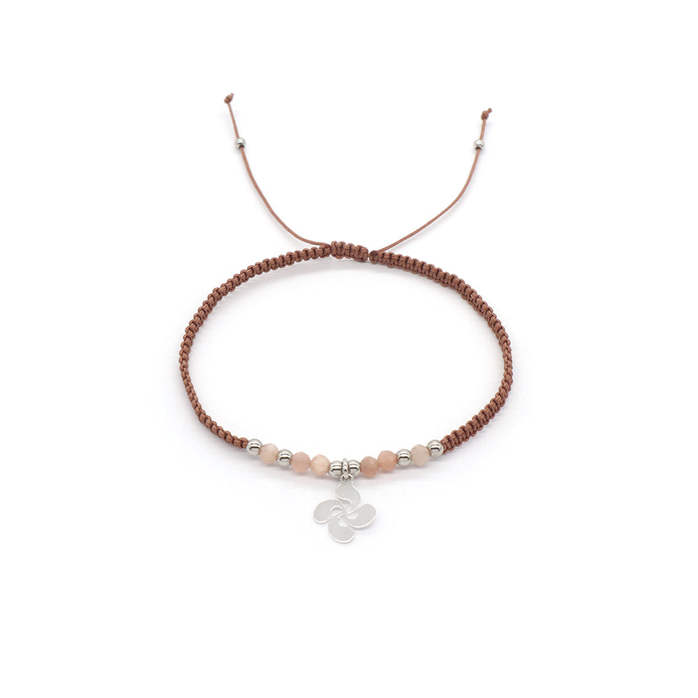 Handmade Customizable 925 Sterling Silver Pendant Bracelet With Natural Stone Rhodium Plated Bracelet